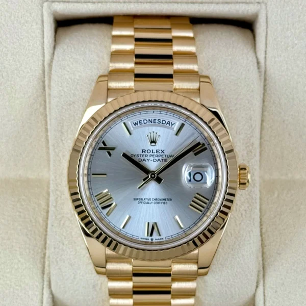2023 Rolex Day-Date 40mm 228238 Presidential Silver Dial