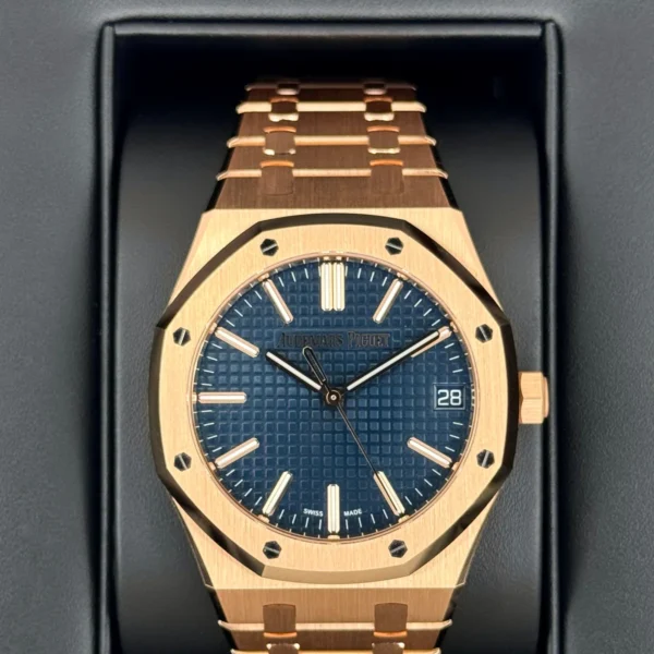 NEW 2025 Audemars Piguet Royal Oak 41mm 15510OR Rose Gold Blue Dial