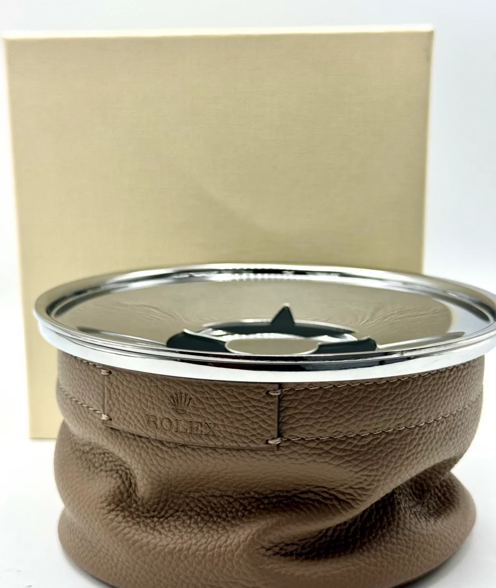 Rolex Brown Leather Ashtray