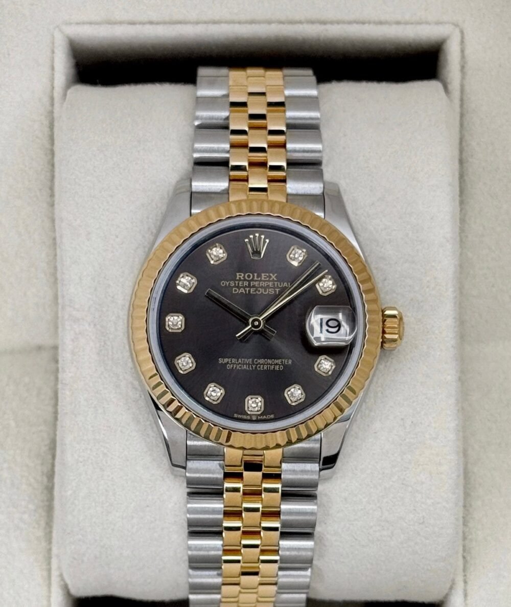 2021 Rolex Datejust 31mm 278273 Two-Tone Jubilee Dark Grey Diamond Dial