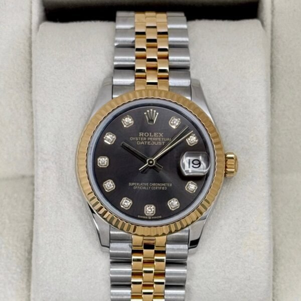 2021 Rolex Datejust 31mm 278273 Two-Tone Jubilee Dark Grey Diamond Dial