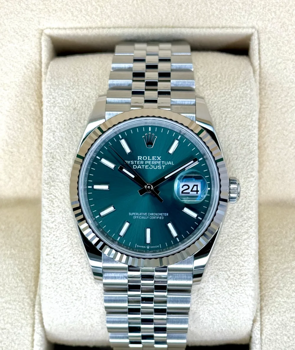 NEW 2023 Rolex Datejust 36mm 126234 Stainless Steel Jubilee Green Dial