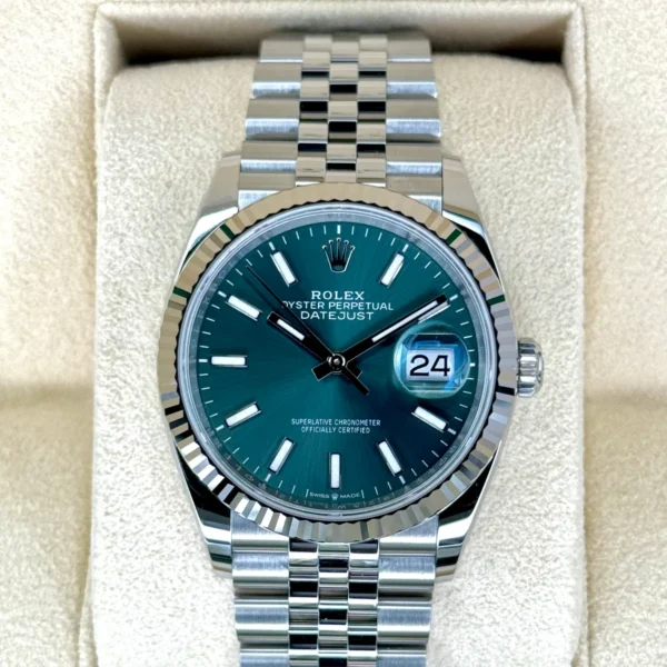 NEW 2023 Rolex Datejust 36mm 126234 Stainless Steel Jubilee Green Dial