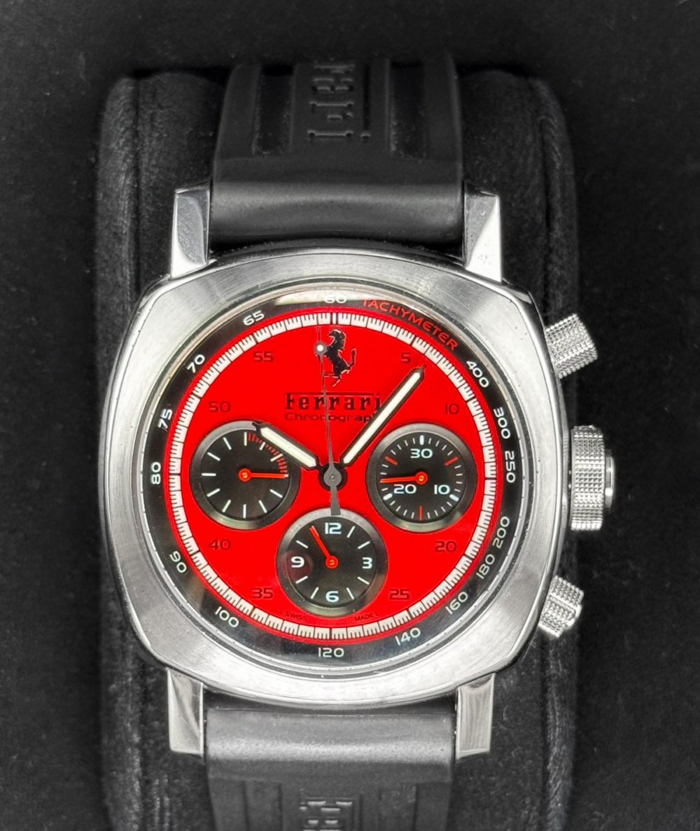 2008 Panerai Ferrari GT Chronograph 45mm F6656 Stainless Steel Red Dial