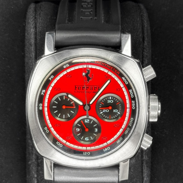 2008 Panerai Ferrari GT Chronograph 45mm F6656 Stainless Steel Red Dial