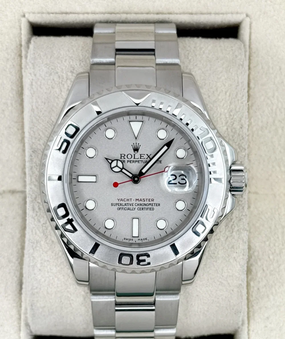 2004 Rolex Yacht-Master 40mm 16622 Stainless Steel Oyster Platinum Bezel and Dial
