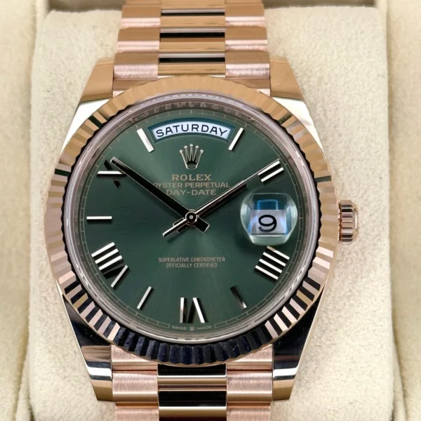 NEW 2024 Rolex Day-Date 40mm 228235 Presidential Rose Gold Olive Dial
