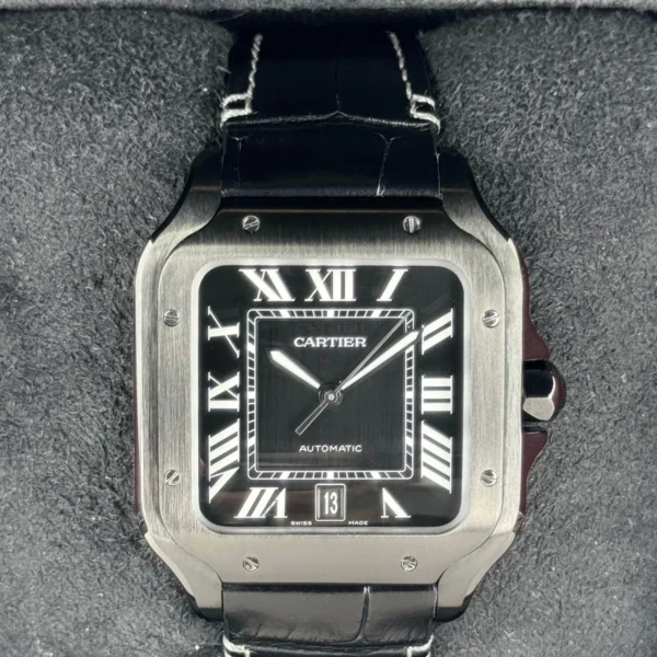 2024 Cartier Santos De Cartier 39.8mm WSSA0039 Black Steel Black Dial