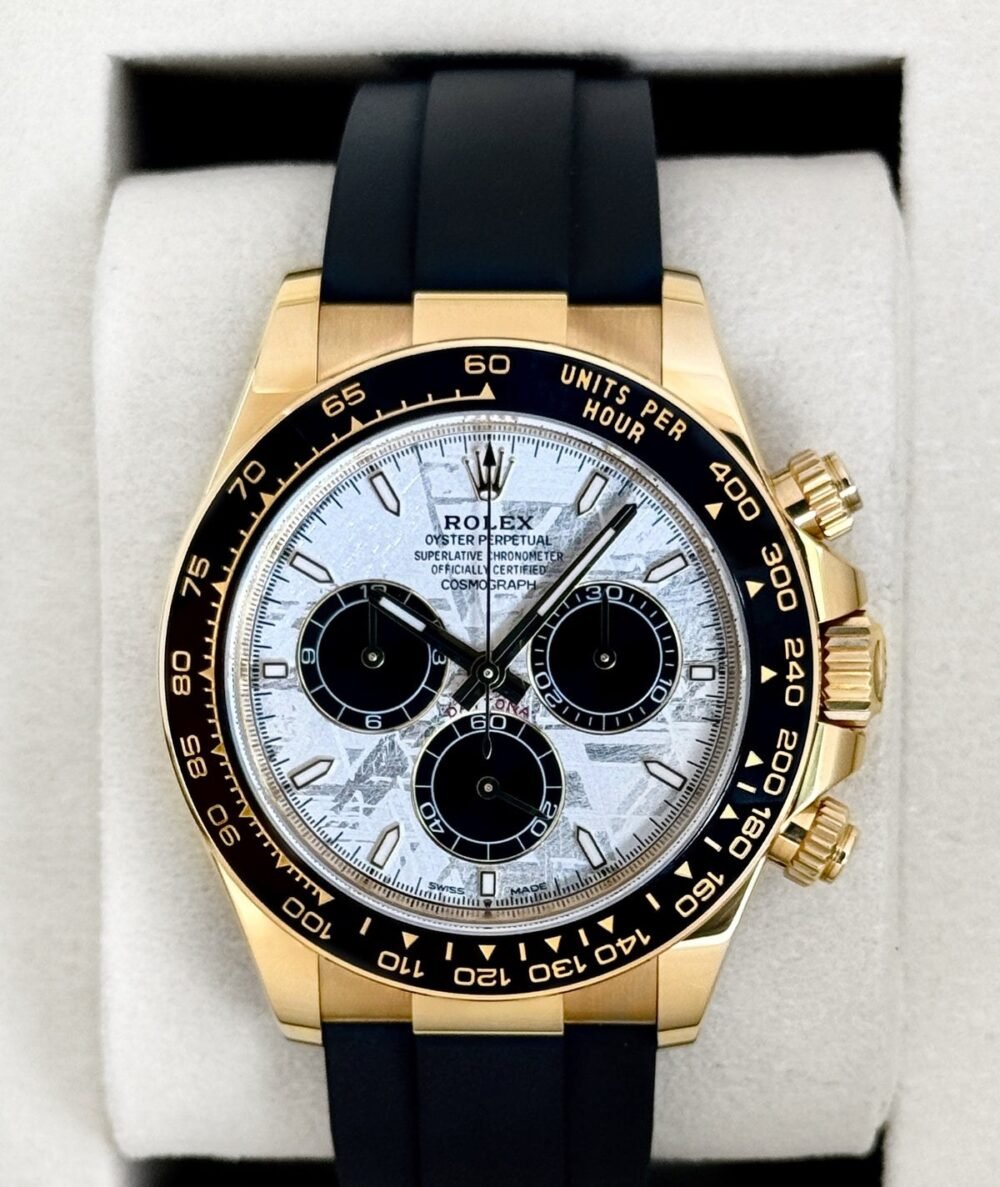 2025 Rolex Daytona 40mm 126518LN Yellow Gold Oysterflex Meteorite Dial