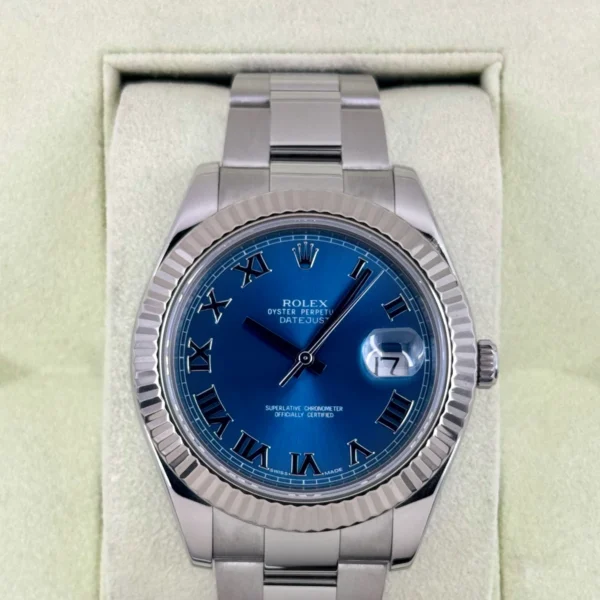 2010 Rolex Datejust II 41mm 116334 Stainless Steel Oyster Blue Dial