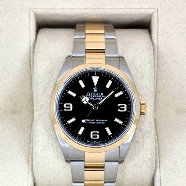 2021 Rolex Explorer 36mm 124273 Two-Tone Black Dial