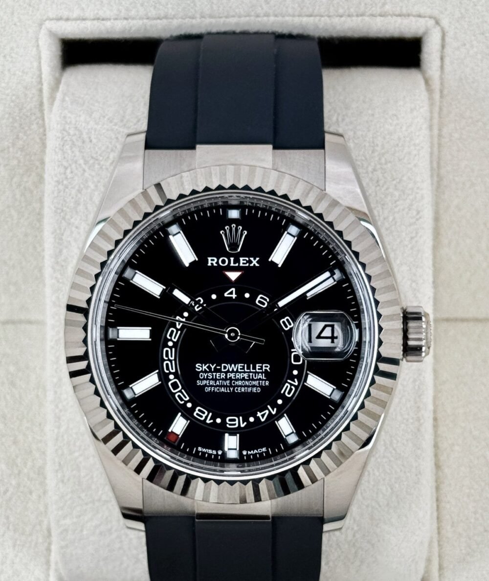 2024 Rolex Sky-Dweller 42mm 336239 White Gold Oysterflex Black Dial