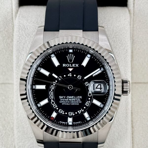 2024 Rolex Sky-Dweller 42mm 336239 White Gold Oysterflex Black Dial
