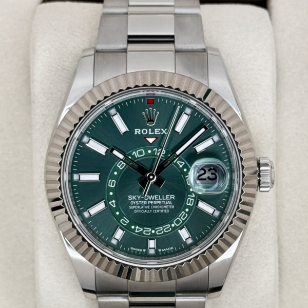 2025 Rolex Sky-Dweller 42mm 336934 Stainless Steel Oyster Green Dial