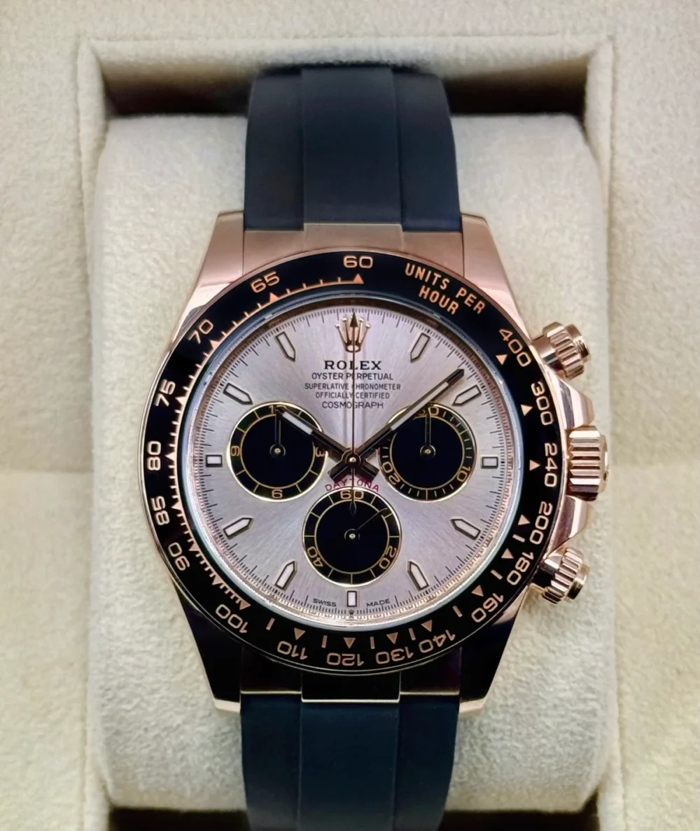 NEW 2025 Rolex Daytona 40mm 126515LN Rose Gold Oysterflex Sundust Dial