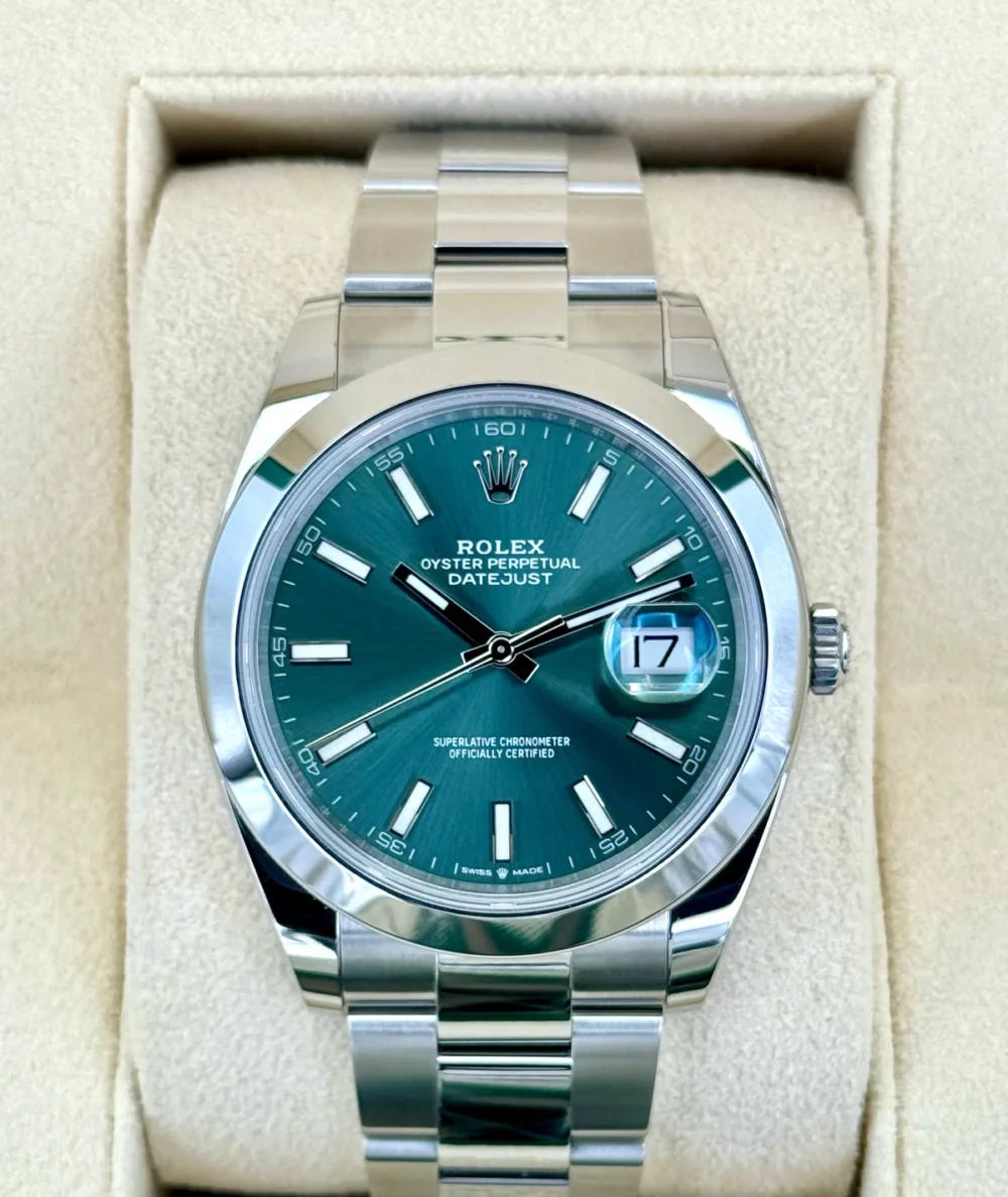 NEW 2025 Rolex Datejust 41mm 126300 Stainless Steel Oyster Green Dial