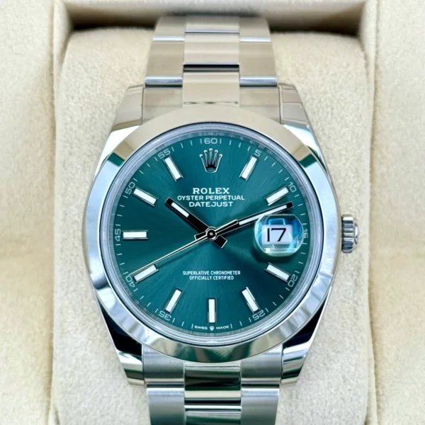 NEW 2025 Rolex Datejust 41mm 126300 Stainless Steel Oyster Green Dial