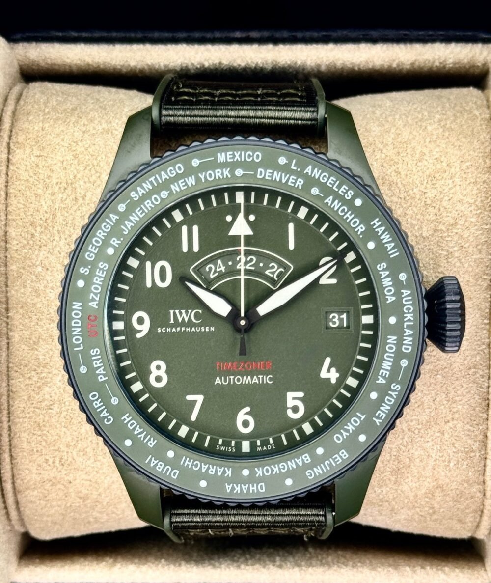 2024 IWC Timezoner Top Gun Woodland Pilot's 46mm IW395601 Ceramic Green Dial