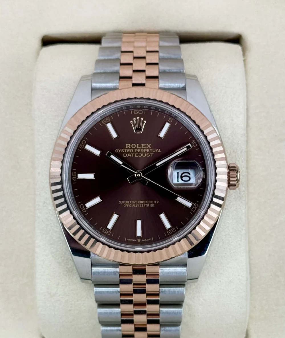NEW 2025 Rolex Datejust 41mm 126331 Two-Tone Rose Gold Chocolate Dial (STICKERED)