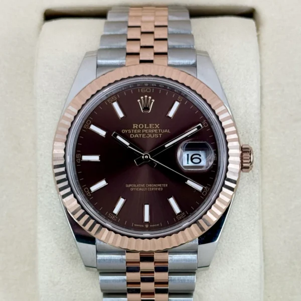 NEW 2025 Rolex Datejust 41mm 126331 Two-Tone Rose Gold Chocolate Dial (STICKERED)
