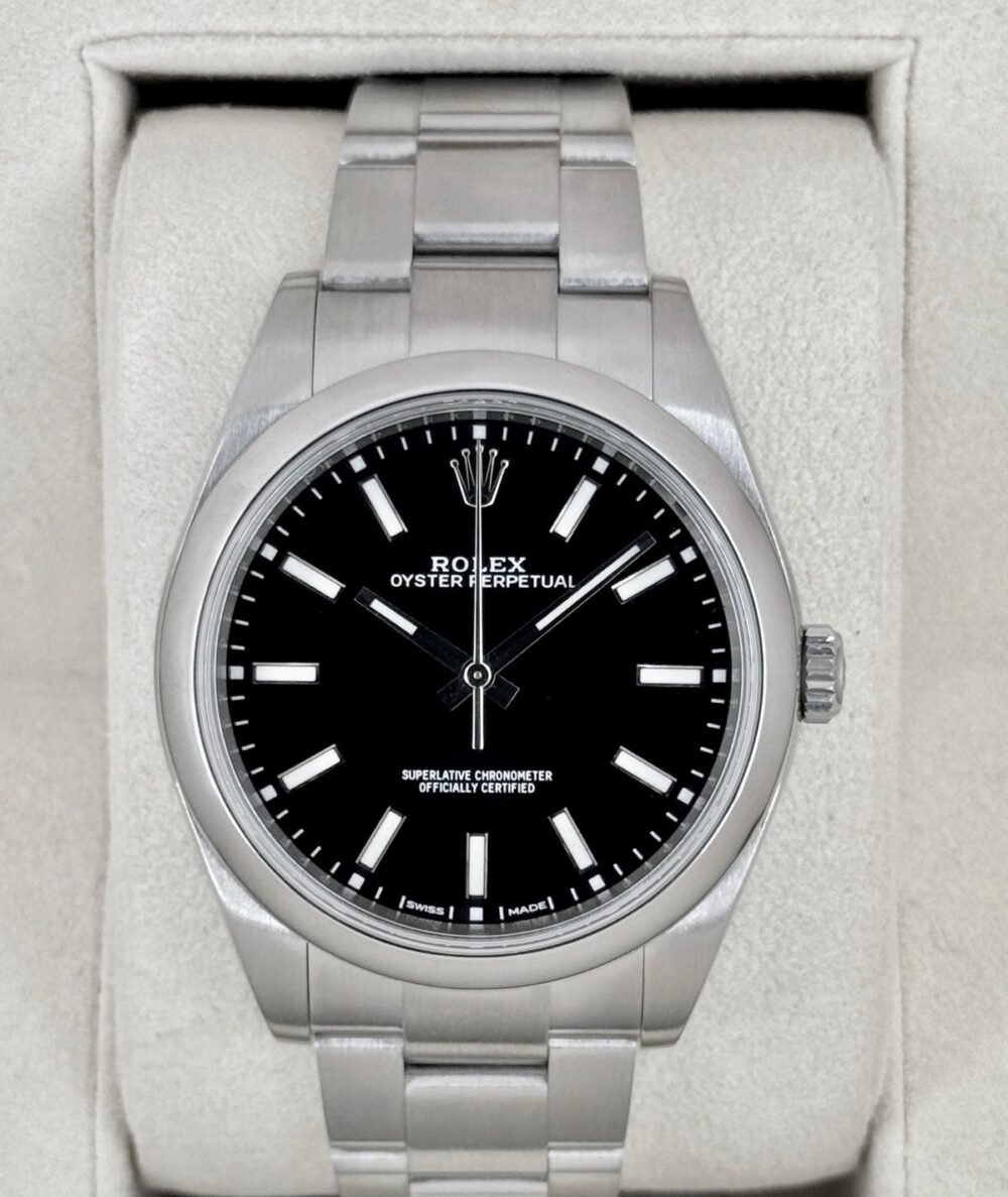 2019 Rolex Oyster Perpetual 39mm 114300 Stainless Steel Black Dial