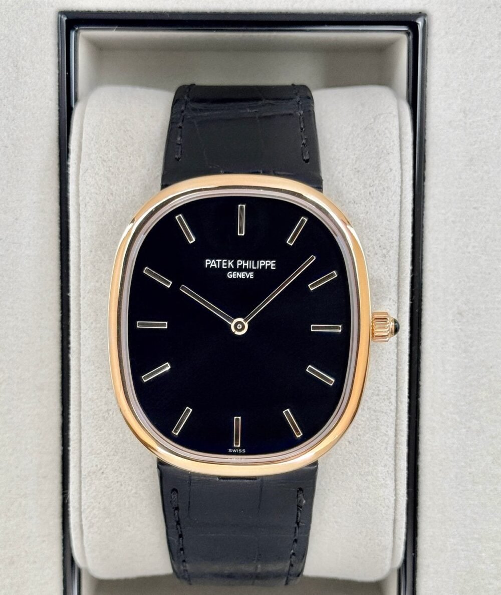 2025 Patek Philippe Golden Ellipse 34mm 5738R Rose Gold Black Dial