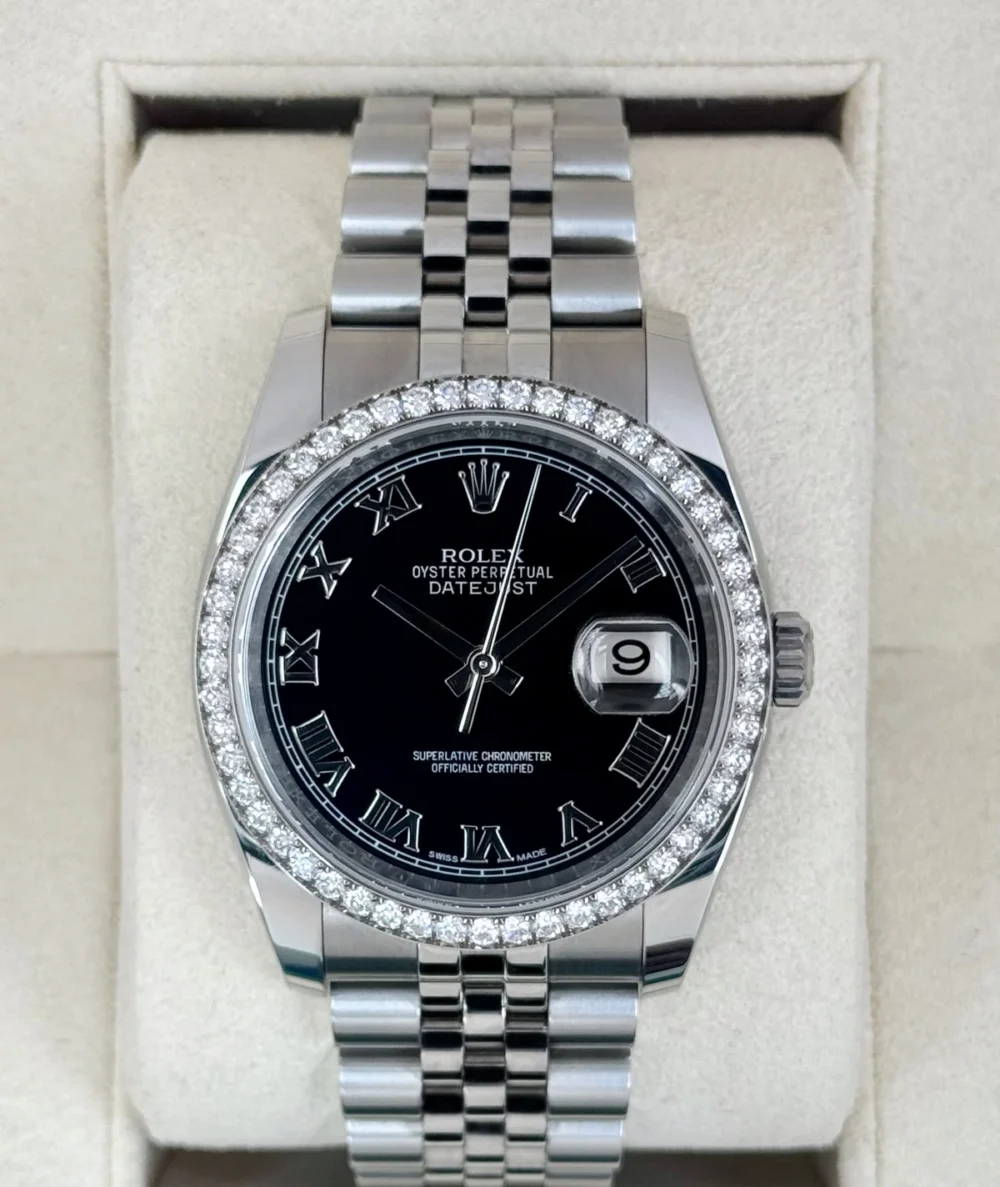 2017 Rolex Datejust 36mm 116244 Stainless Steel Jubilee Black Dial