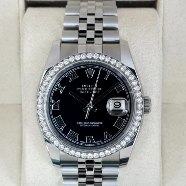 2017 Rolex Datejust 36mm 116244 Stainless Steel Jubilee Black Dial