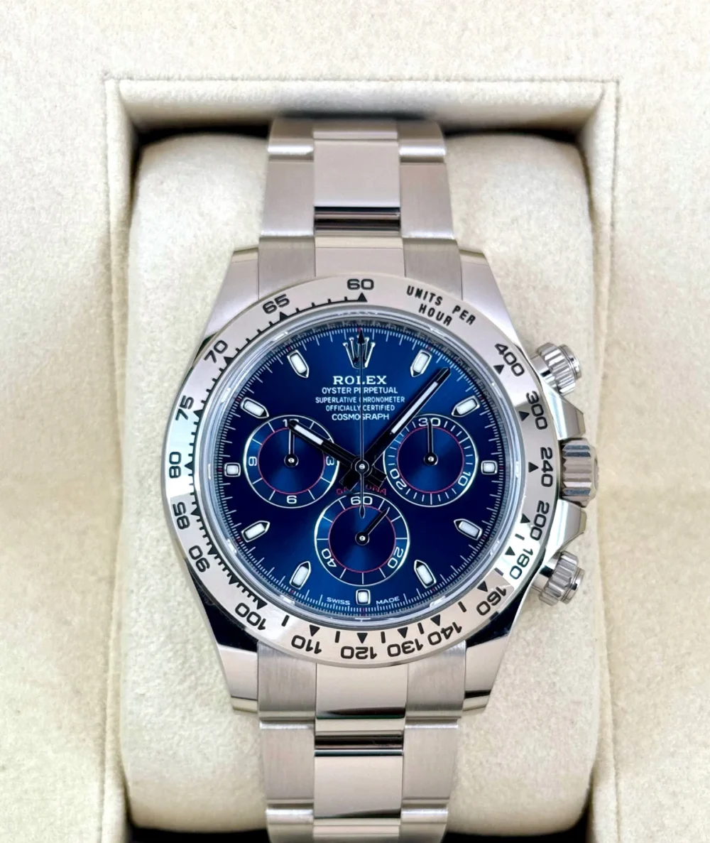 2021 Rolex Daytona 40mm 116509 White Gold Blue Dial