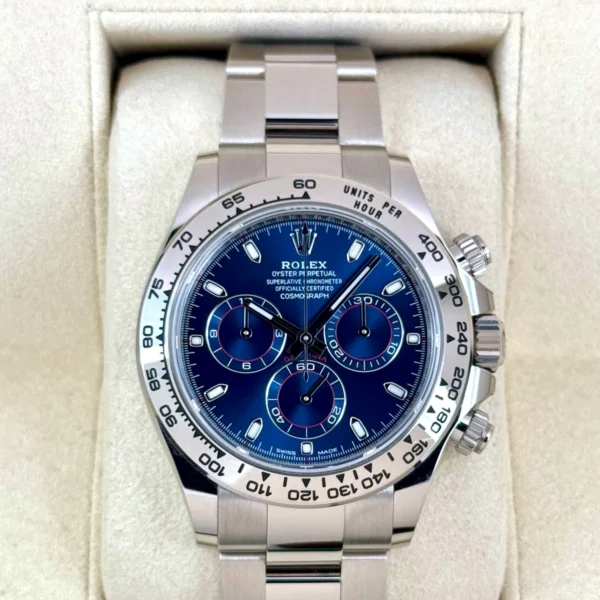 2021 Rolex Daytona 40mm 116509 White Gold Blue Dial