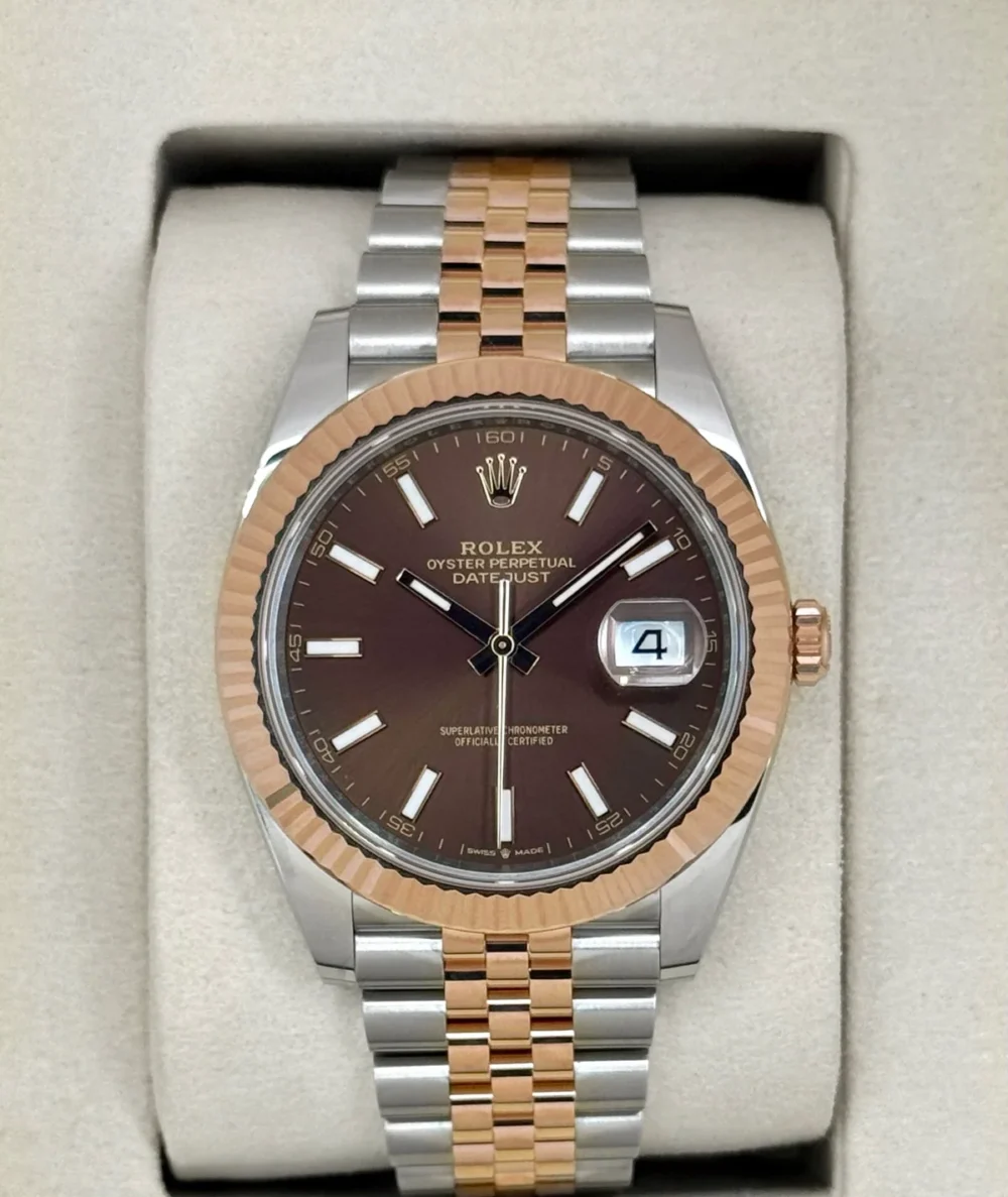 NEW 2025 Rolex Datejust 41mm 126331 Two-Tone Rose Gold Chocolate Dial (STICKERED)