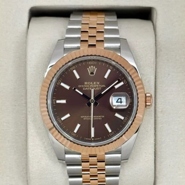 NEW 2025 Rolex Datejust 41mm 126331 Two-Tone Rose Gold Chocolate Dial (STICKERED)