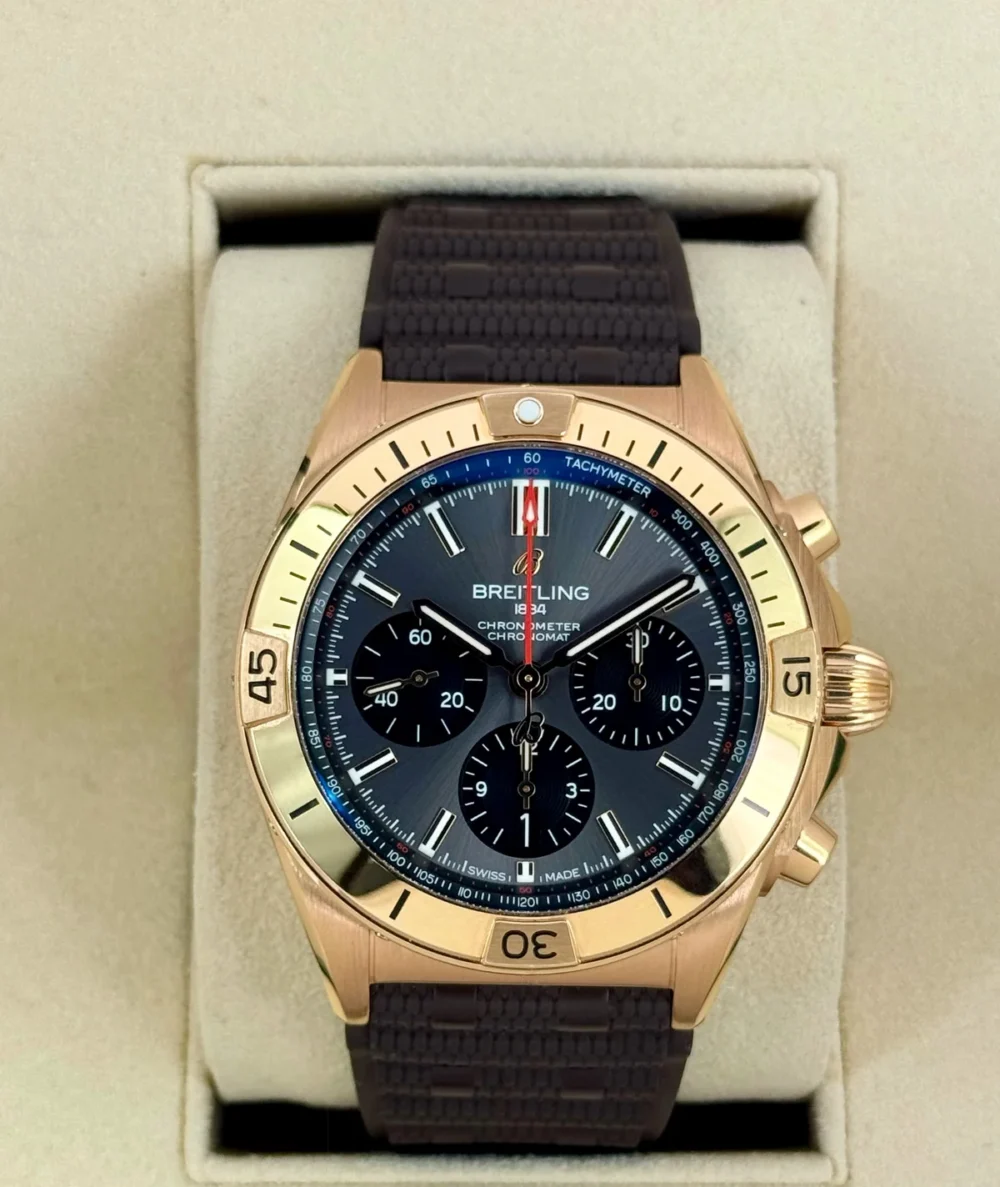 2023 Breitling Chronomat B01 42mm RB0134 Red Gold Grey Dial