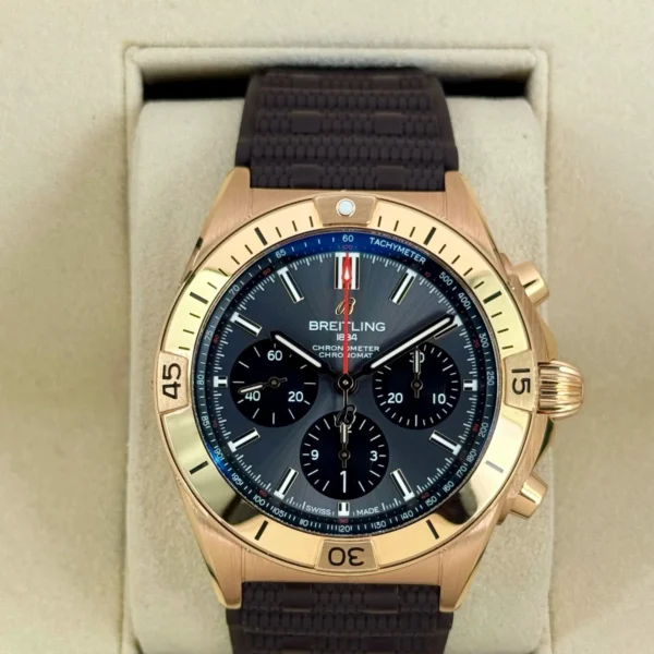 2023 Breitling Chronomat B01 42mm RB0134 Red Gold Grey Dial
