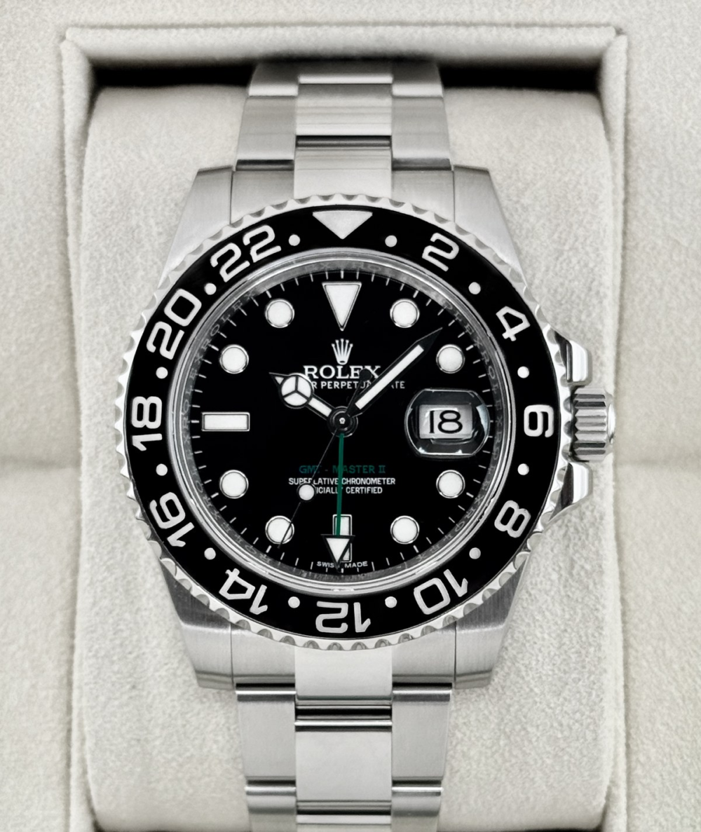 2016 Rolex GMT-Master II 40mm 116710LN Stainless Steel Black Dial