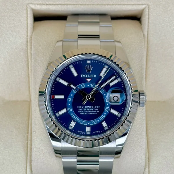 2018 Sky-Dweller 42mm 326934 Stainless Steel Oyster Blue Dial