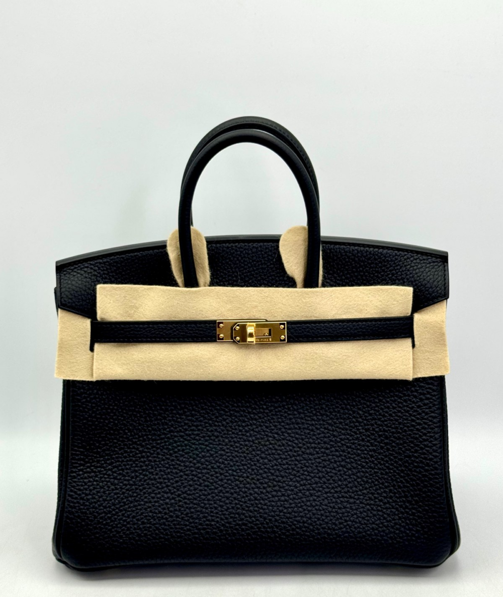 NEW 2026 Hermès Birkin 25 Handbag Togo Gold Hardware Noir (Black)