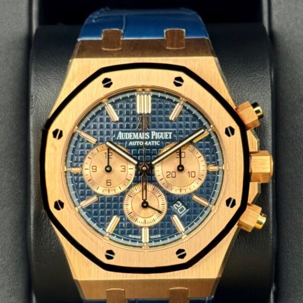 2021 Audemars Piguet Royal Oak Chronograph 41mm 26331OR Rose Gold Blue Dial