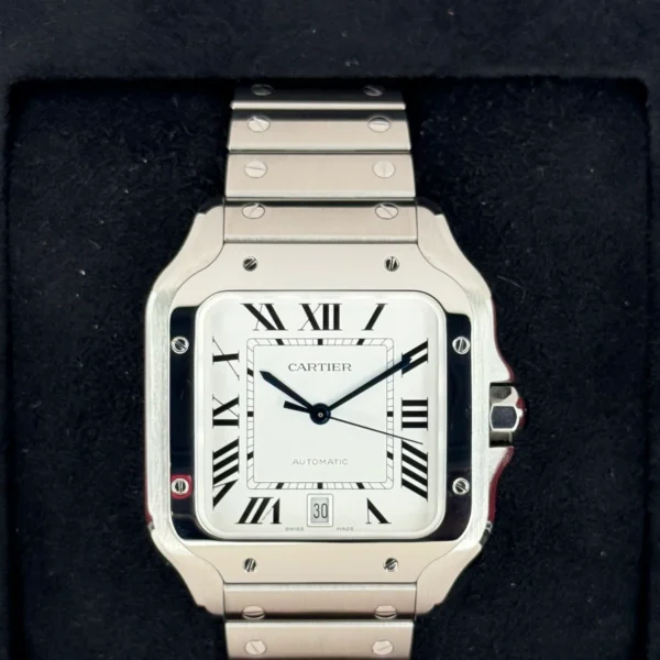 2023 Santos De Cartier 39.8mm WSSA0018 Stainless Steel White Dial