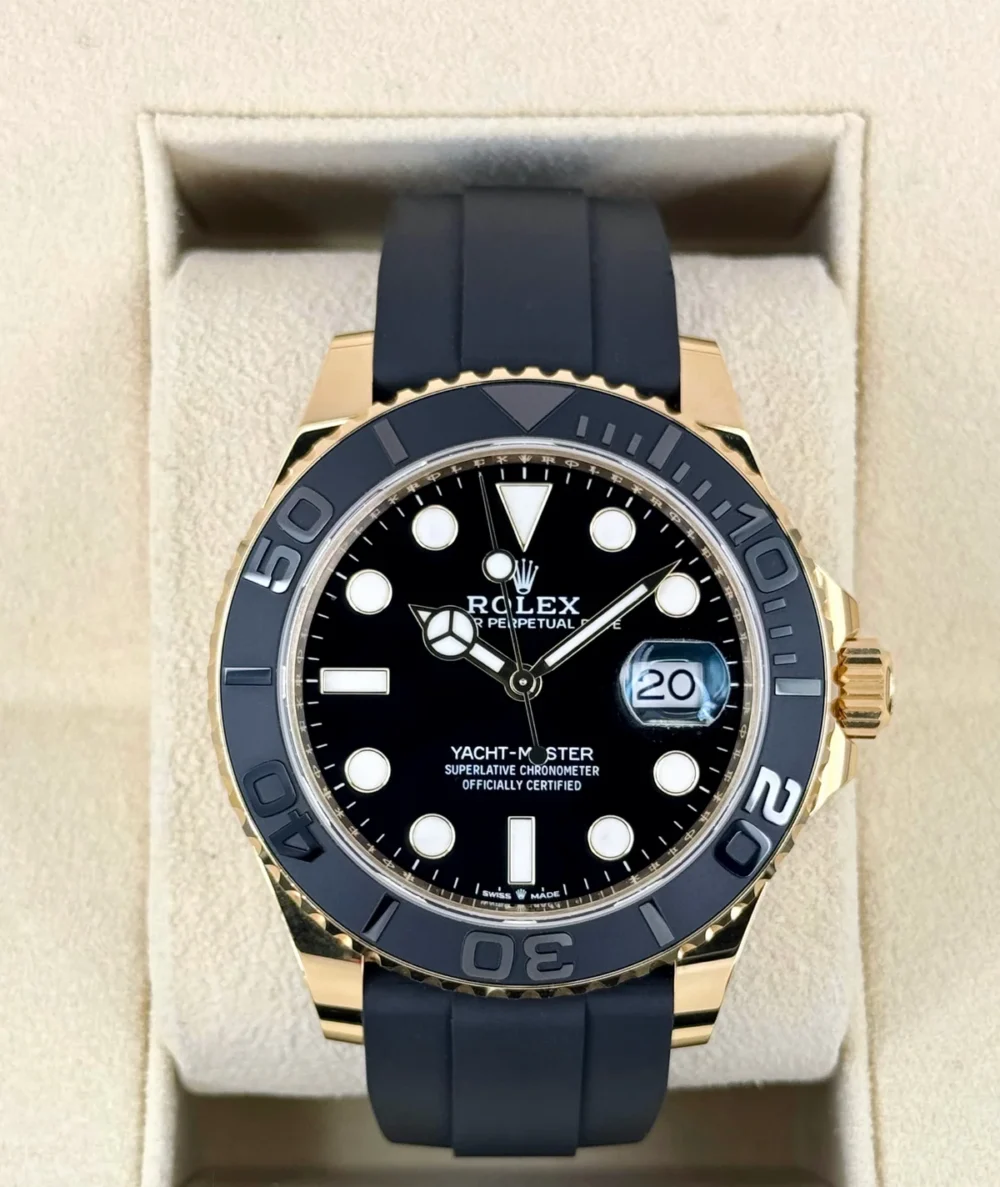 2023 Rolex Yacht-Master 42mm 226658 Gold Oysterflex Black Dial