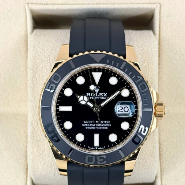 2023 Rolex Yacht-Master 42mm 226658 Gold Oysterflex Black Dial
