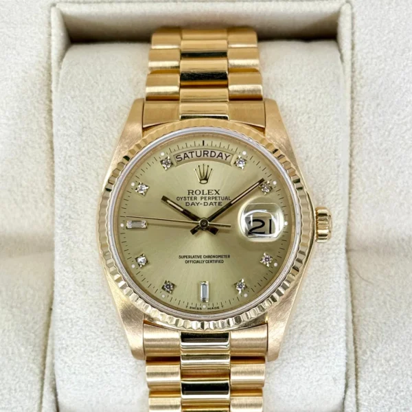 1983 Rolex Day-Date 36mm 18038 Presidential Champagne Diamond Dial