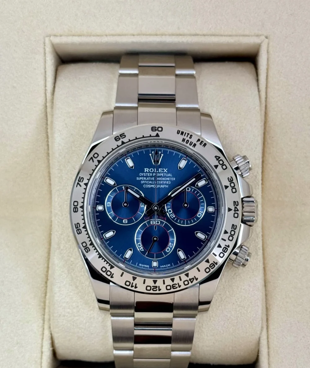 2019 Rolex Daytona 40mm 116509 White Gold Blue Dial