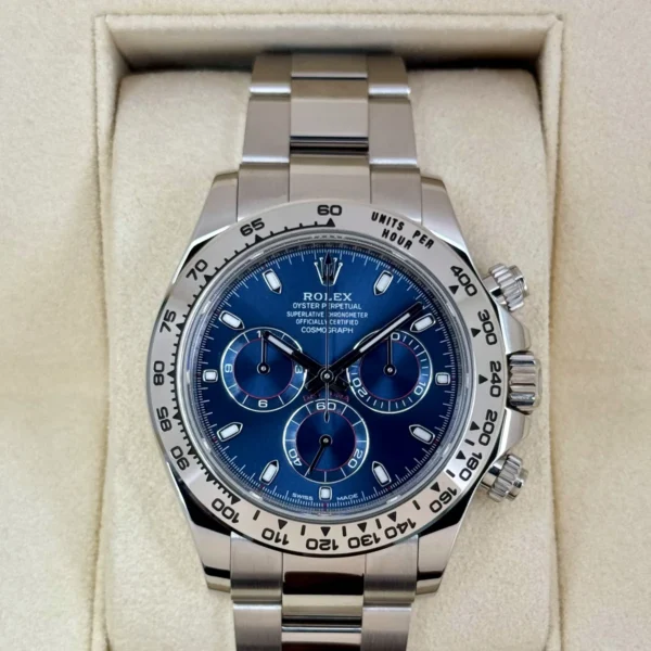 2019 Rolex Daytona 40mm 116509 White Gold Blue Dial