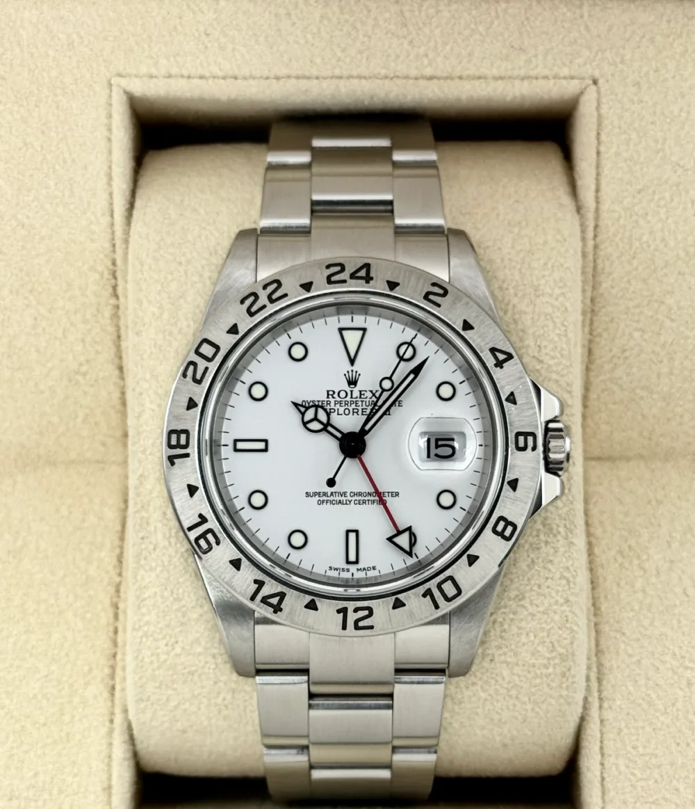 2006 Rolex Explorer II 40mm 16570 Stainless Steel Polar White Dial
