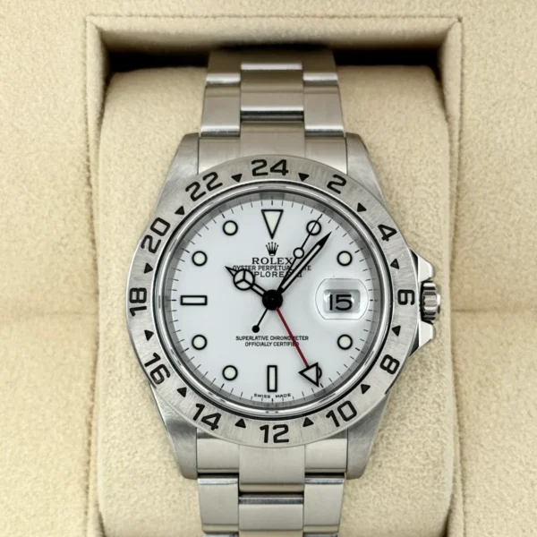 2006 Rolex Explorer II 40mm 16570 Stainless Steel Polar White Dial