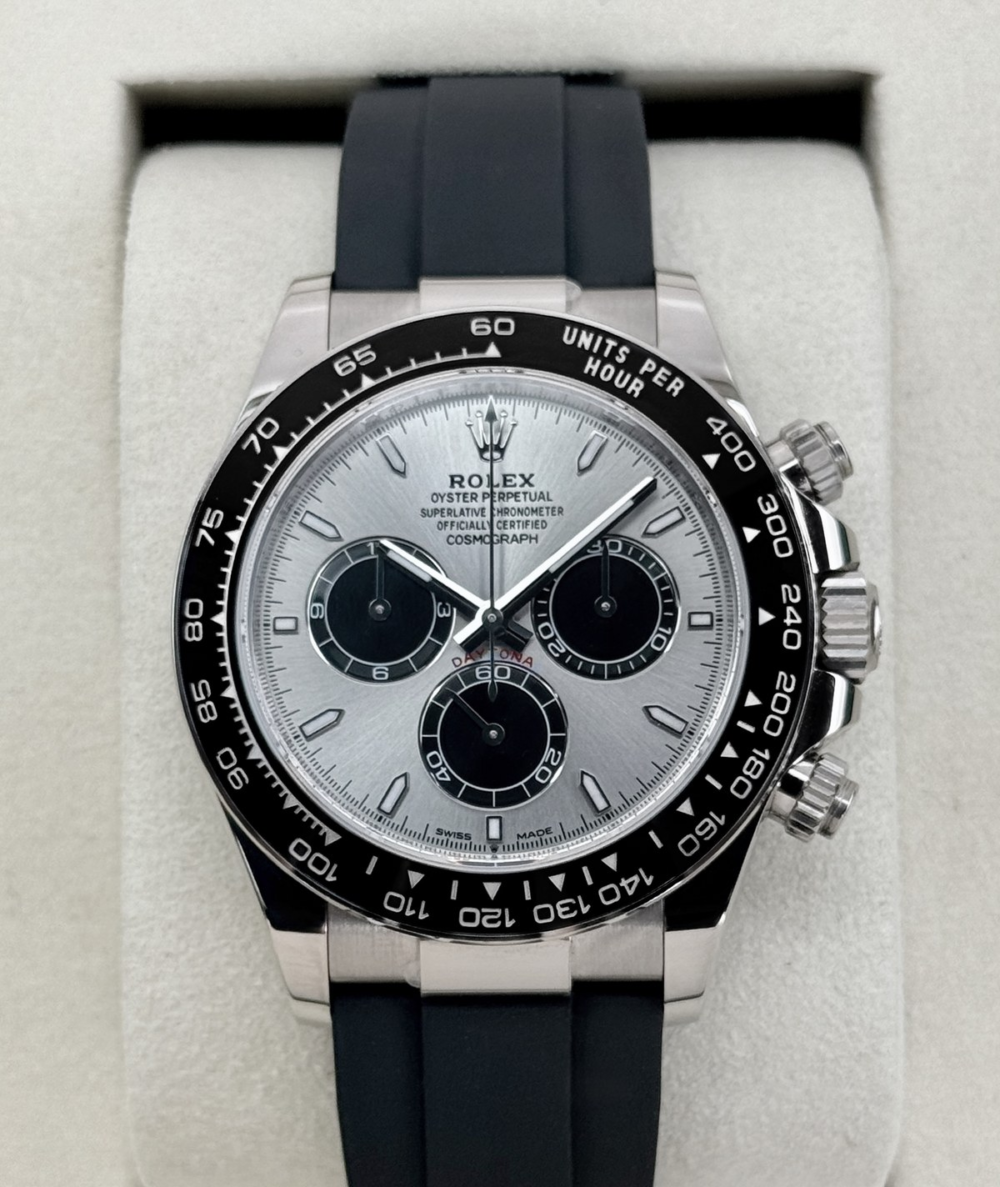 2026 Rolex Daytona 40mm 126519LN White Gold Oysterflex Silver Ghost Dial