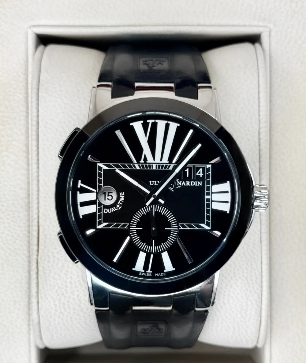 2012 Ulysse Nardin Executive Dual Time 43mm 243-00 Stainless Steel Black Dial