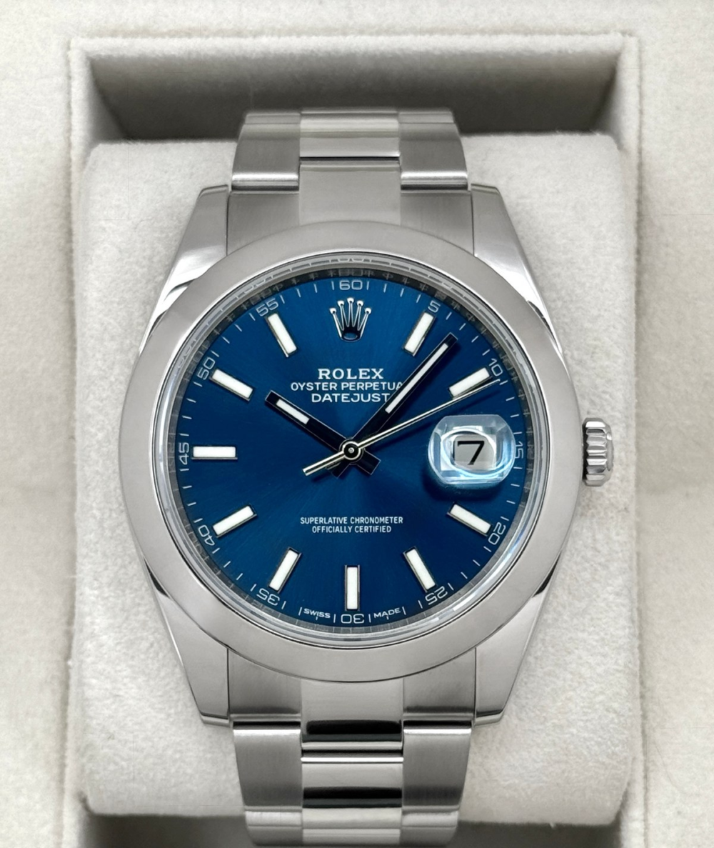 2018 Rolex Datejust 41mm 126300 Stainless Steel Oyster Blue Dial