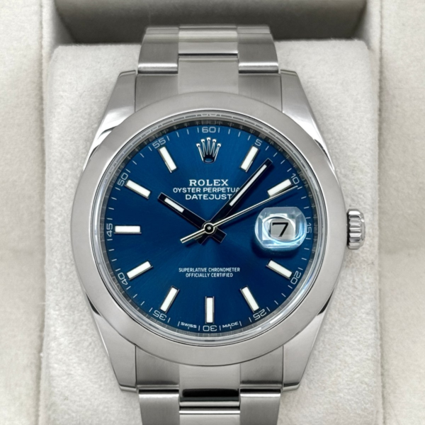 2018 Rolex Datejust 41mm 126300 Stainless Steel Oyster Blue Dial